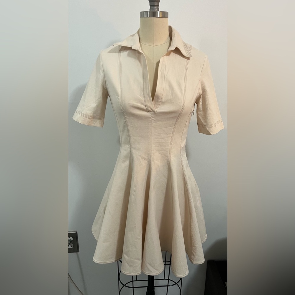 Zara Cream Flared Mini Dress